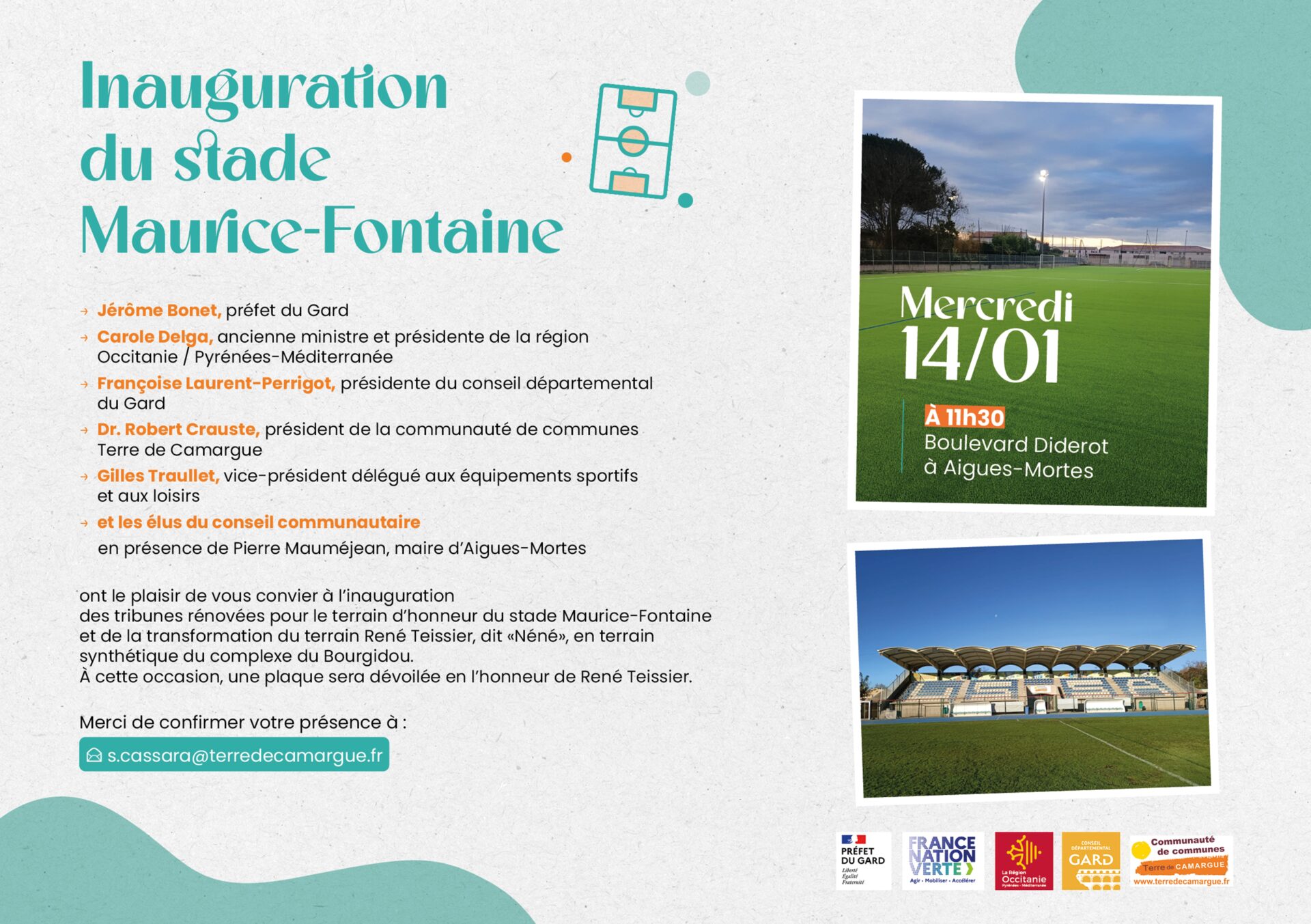 Inauguration aménagements sportifs du 14 janvier 2026 en Terre de Camargue