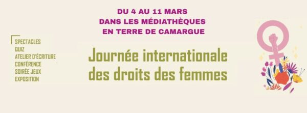 Bandeau d'illustration journées de la femme dans les médiathèques en terre de Camargue