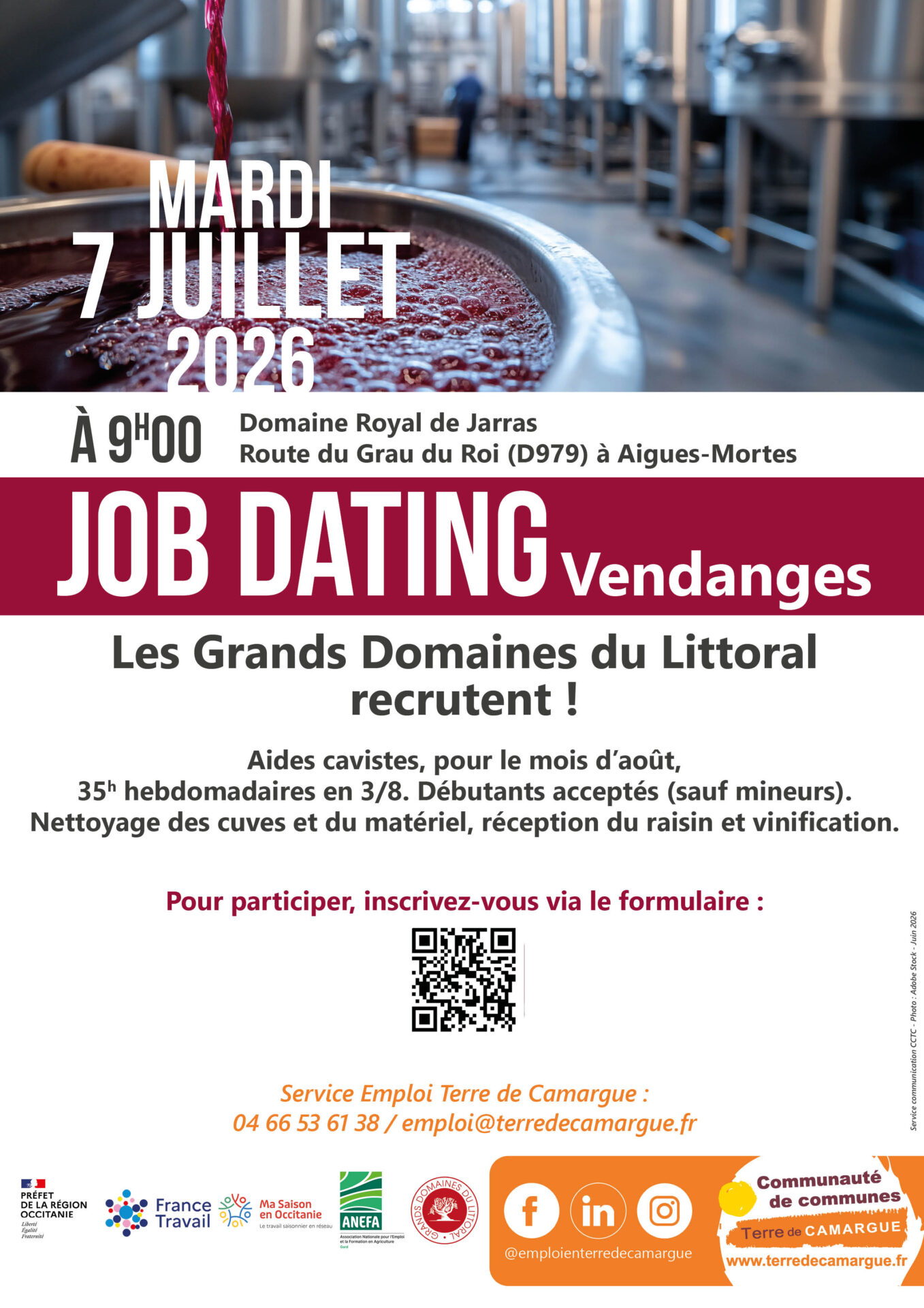 Affiche Job dating Domaine Littoral_2026