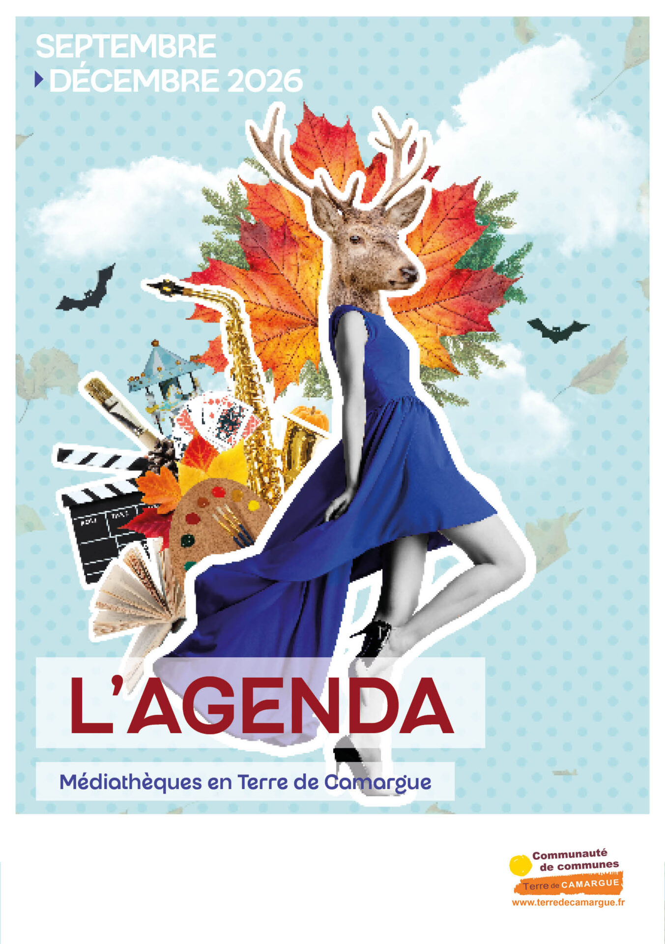 Couverture de l'agenda des médiathèques en Terre de Camargue du second semestre 2026